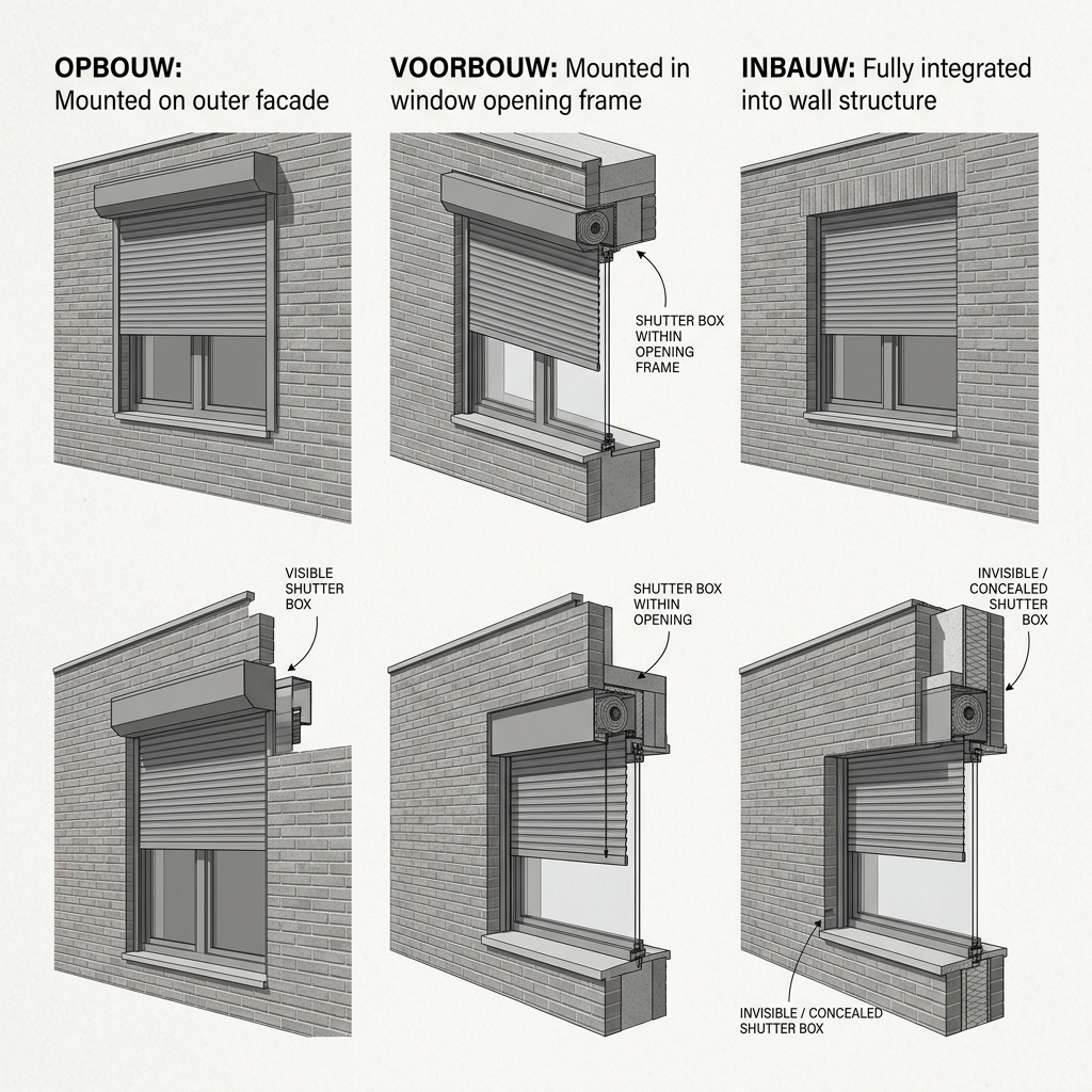 Inbouw vs opbouw vs voorbouw rolluiken
